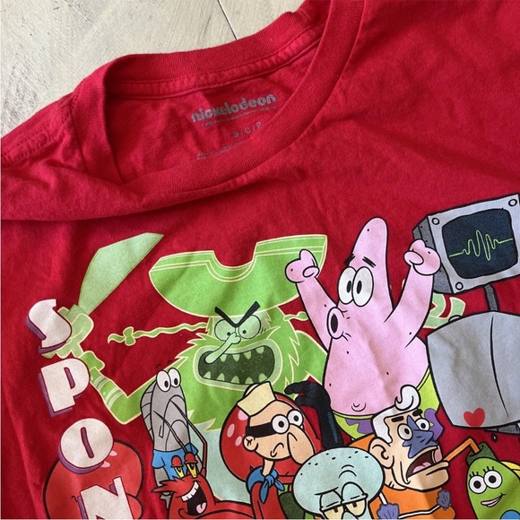Nickelodeon Spongebob Squarepants Unisex Red T-Shirt Size Small - Picture 3 of 6